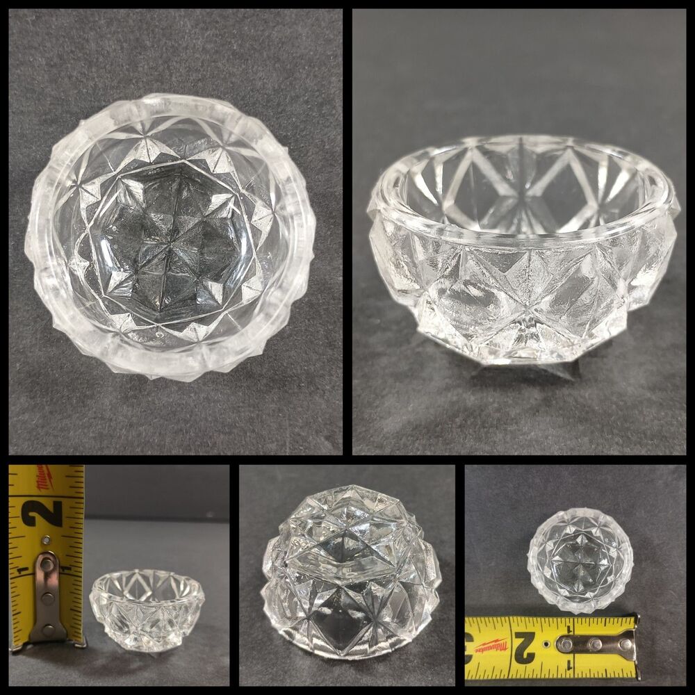 1x Vintage Open Salt Dip Cellar EPAG Crystal Optic Perfect Condition